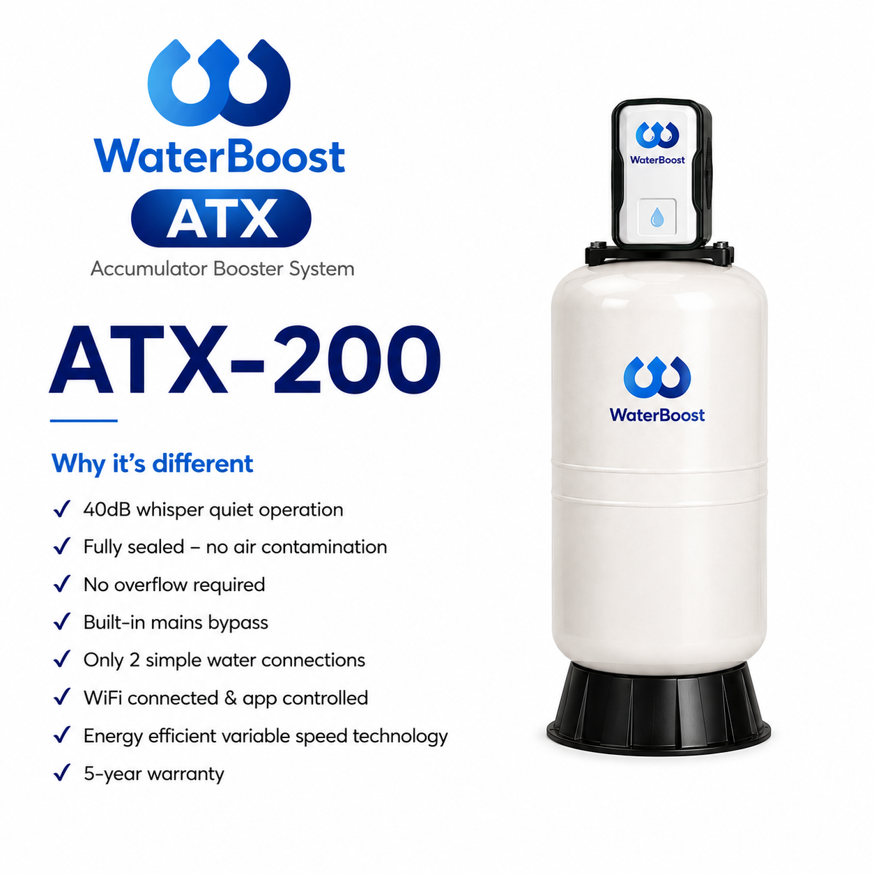 WaterBoost ATX-200 Whole House Mains Pressure Booster
