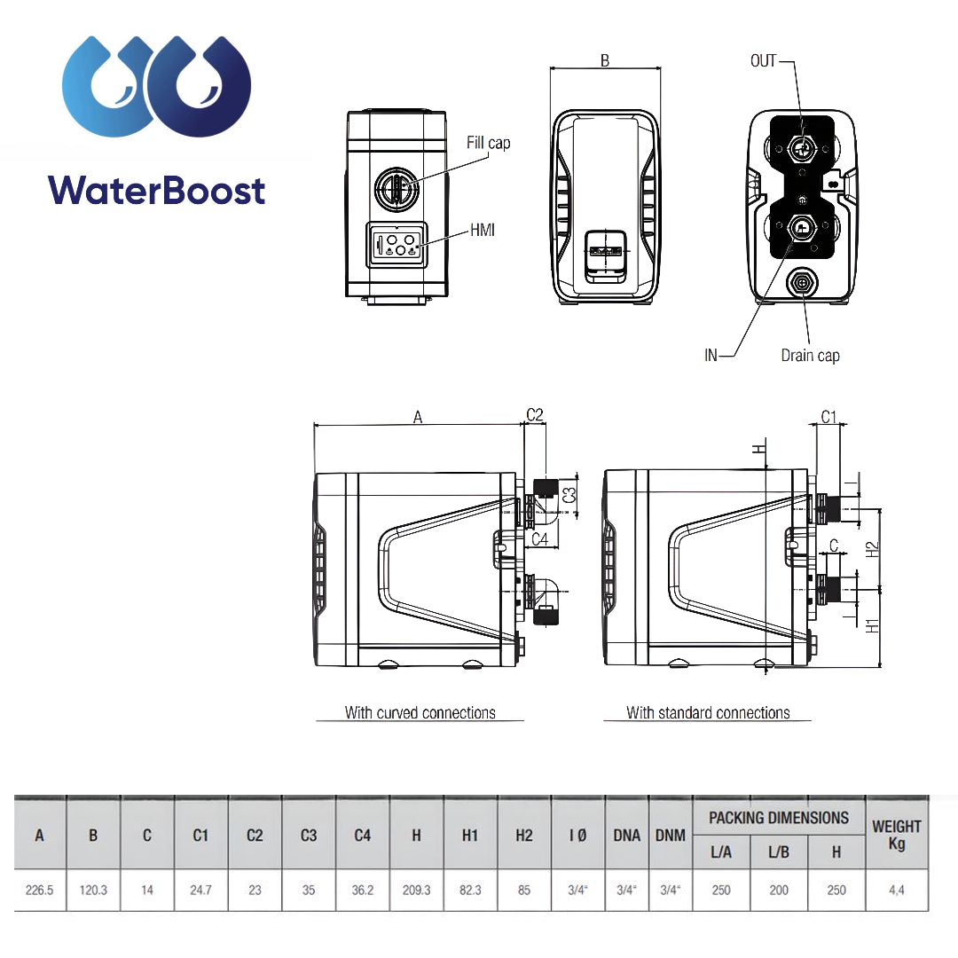 WaterBoost WB-Compact 3.0 low mains pressure booster